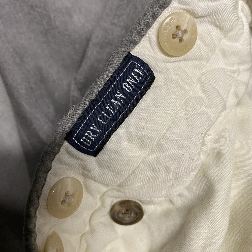 Vintage Polo Ralph Lauren Wool Pants Mens 36x29.5 Gray Cuffed Made In Italy